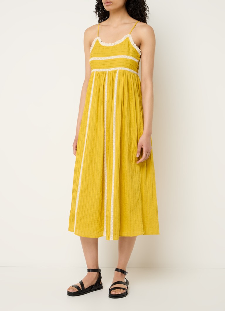 Rochie midi Pensee de la ba&sh cu detalii din dantelă