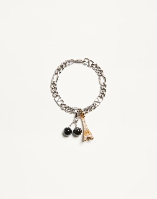 Chez Valentino armbånd i metal, emalje og Swarovski® rhinsten