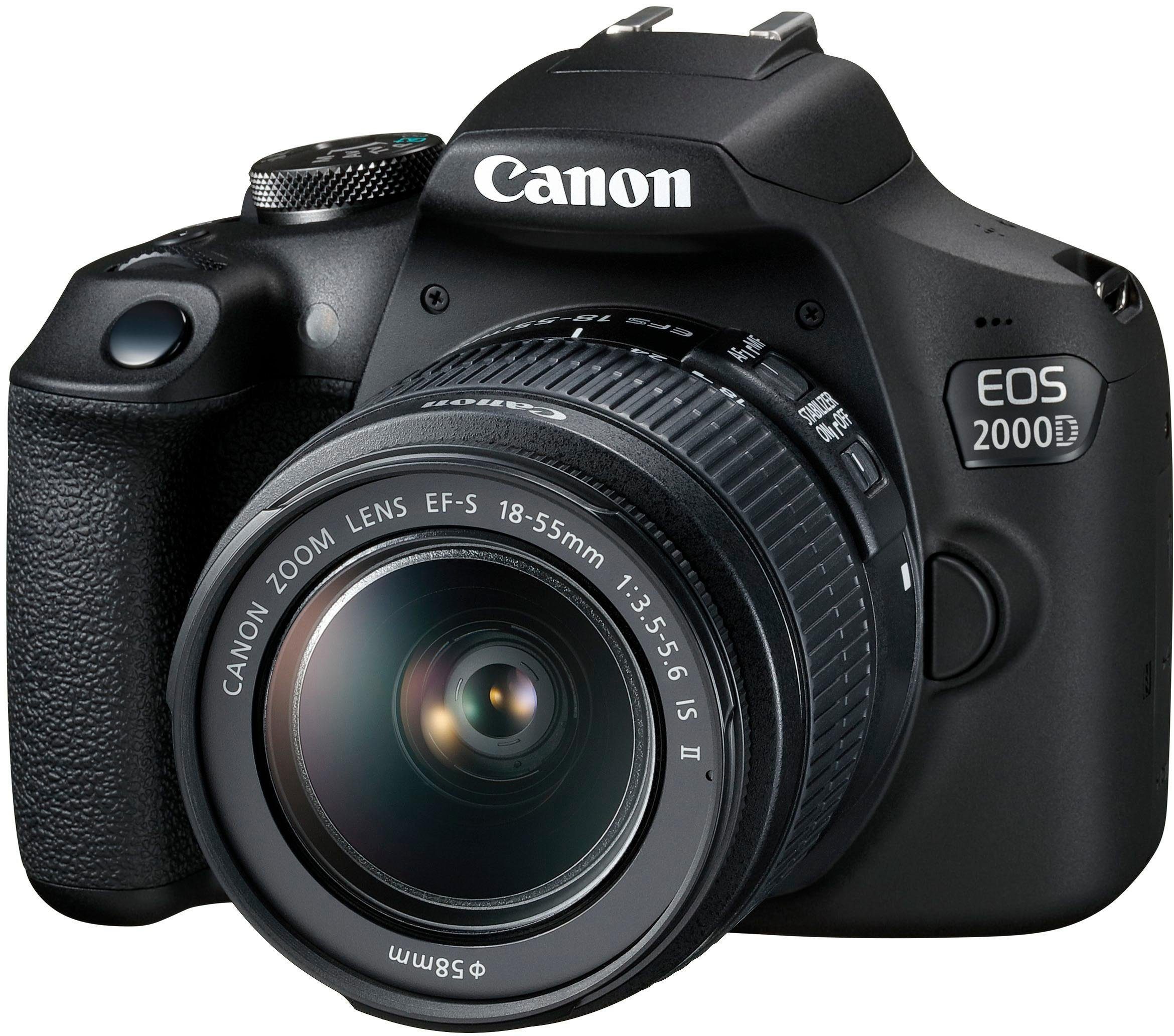 Canon EOS 2000D Kit Spiegelreflexkamera (EF-S 18-55 IS II, 24,1 MP, NFC, WLAN (Wi-Fi), inkl. EF-S 18-55 IS II Objektiv)
