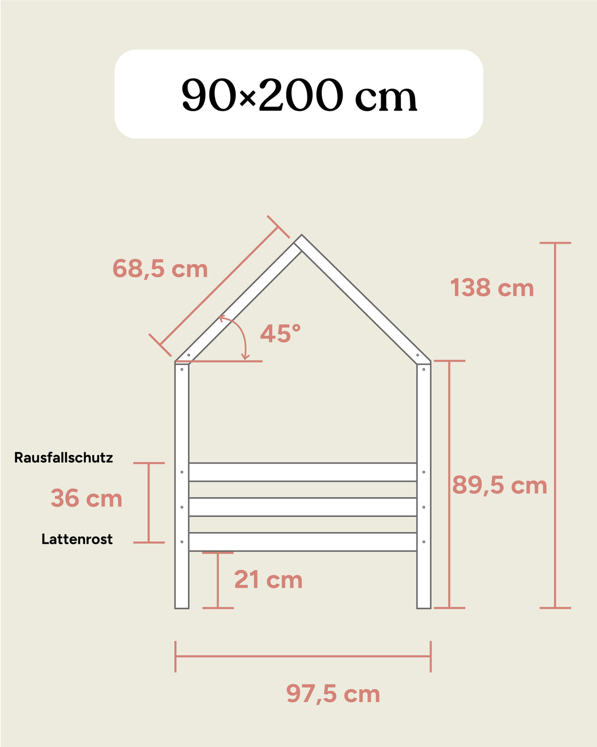 Hausbett Kiefer K3 Weiß