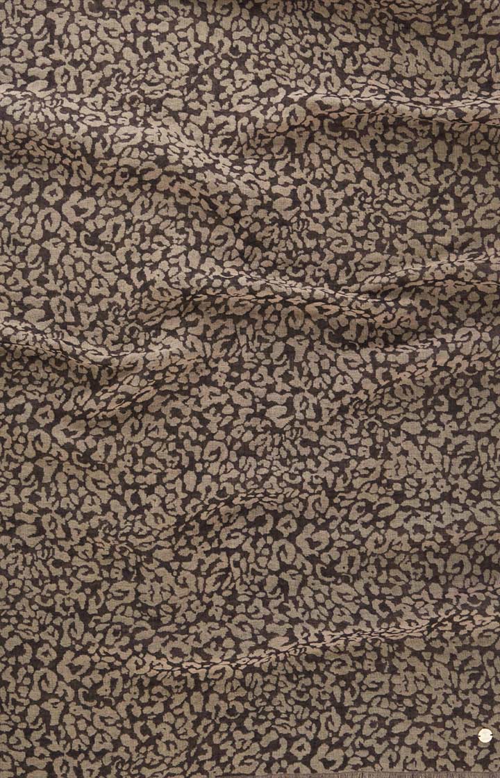 Woll-Jacquard-Schal in Beige/Schwarz