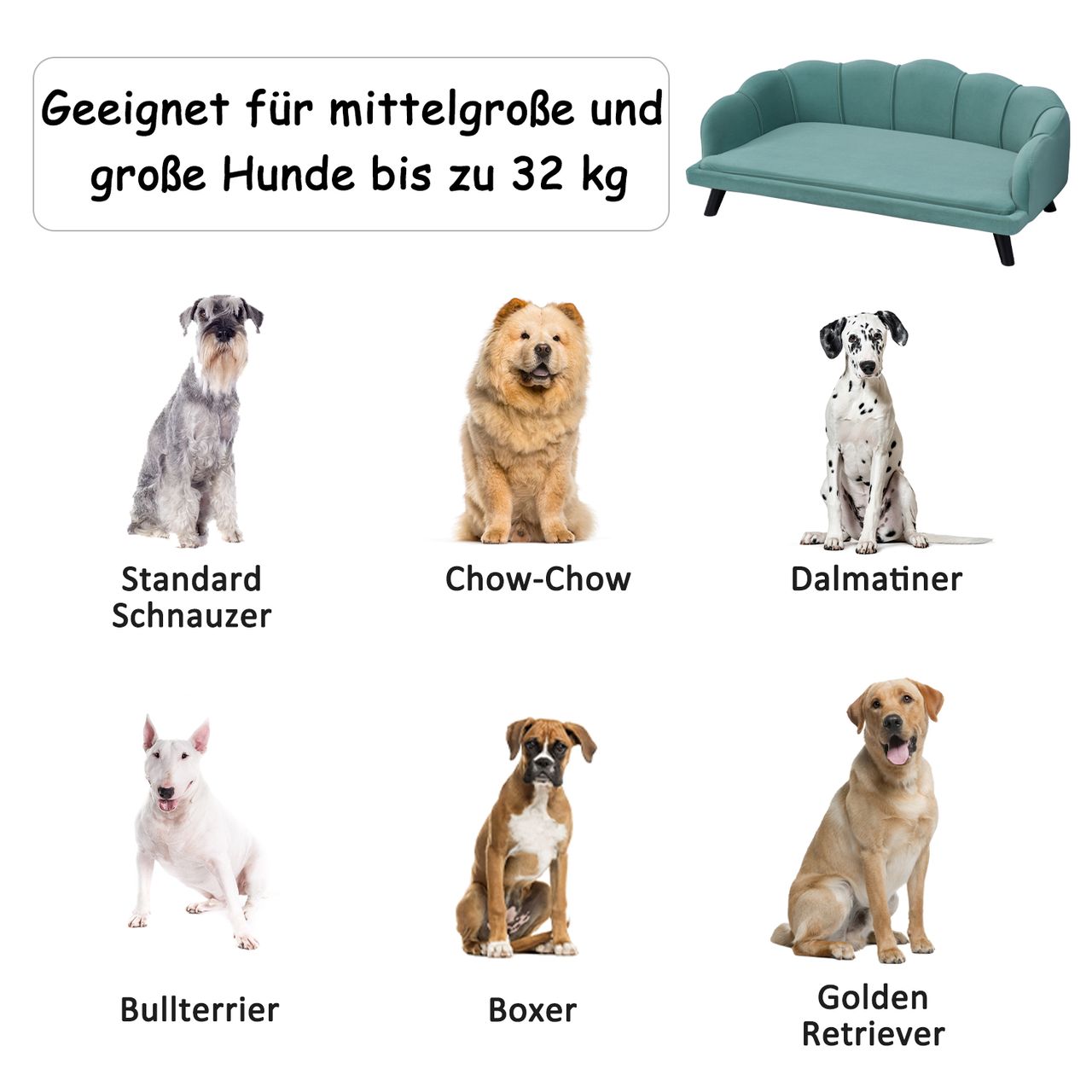 PawHut Hundesofa mit Rückenlehne Haustiersofa Hundebett Katzensofa Weich