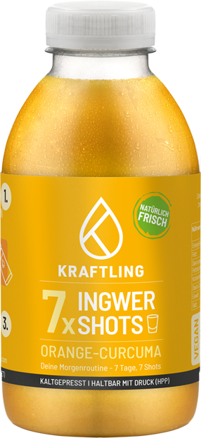 Kraftling Dosierflasche Ingwer Shot Orange-Curcuma