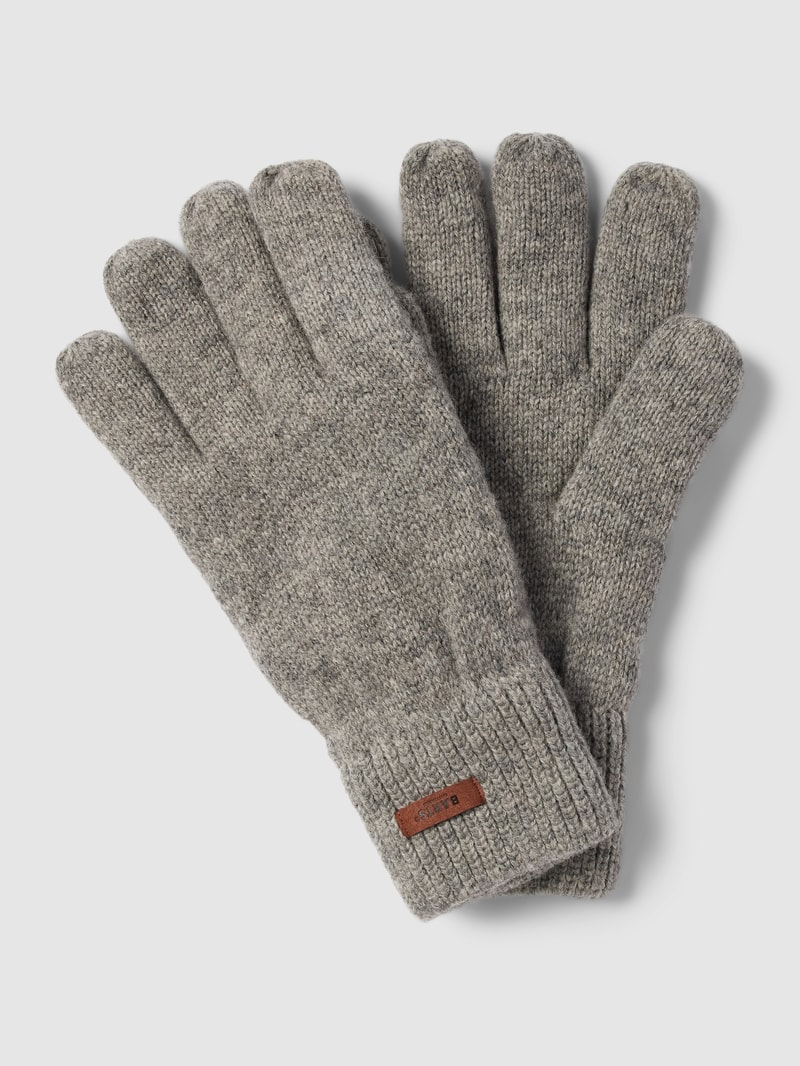 Handschuhe mit Label-Detail Modell 'HAAKON' in mittelgrau