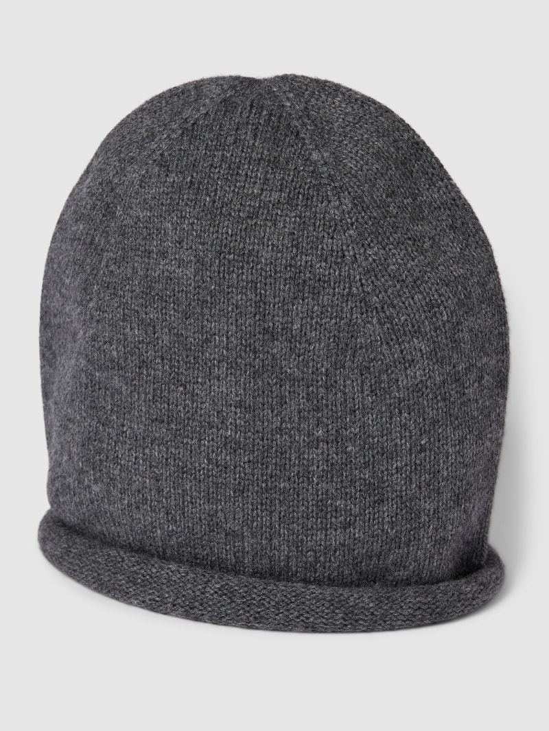 Beanie mit Kaschmir-Anteil in anthrazit meliert