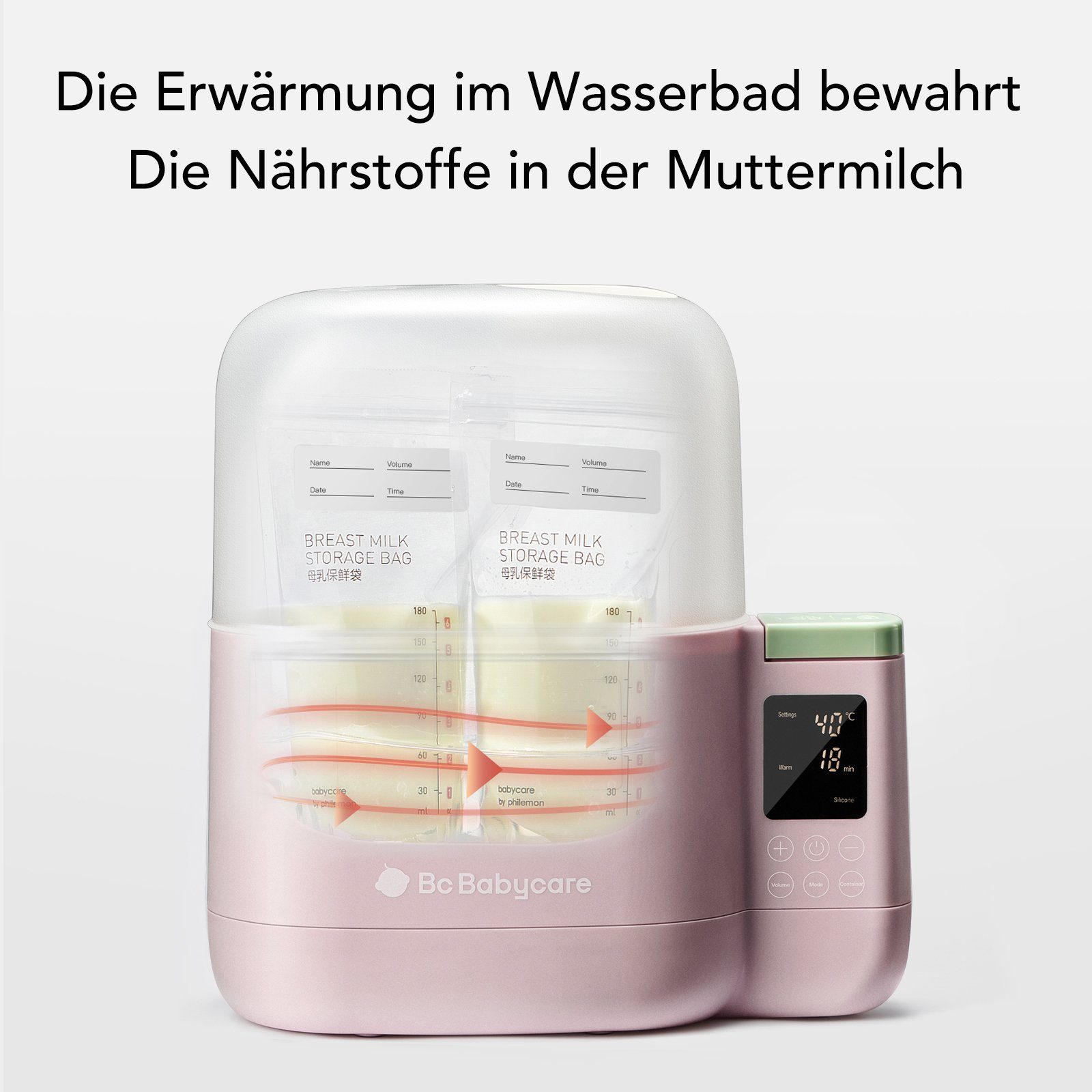 BC Babycare Babyflaschenwärmer Elektrischer Milcherwärmer, 5 in 1, Gleichzeitige Erwärmung von zwei Flaschen