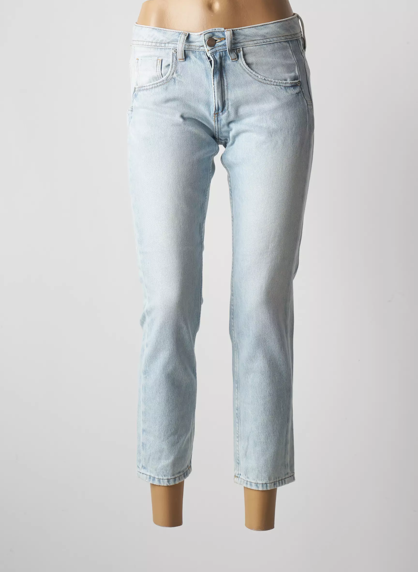 Reiko Jeans Coupe Slim Femme couleur bleu