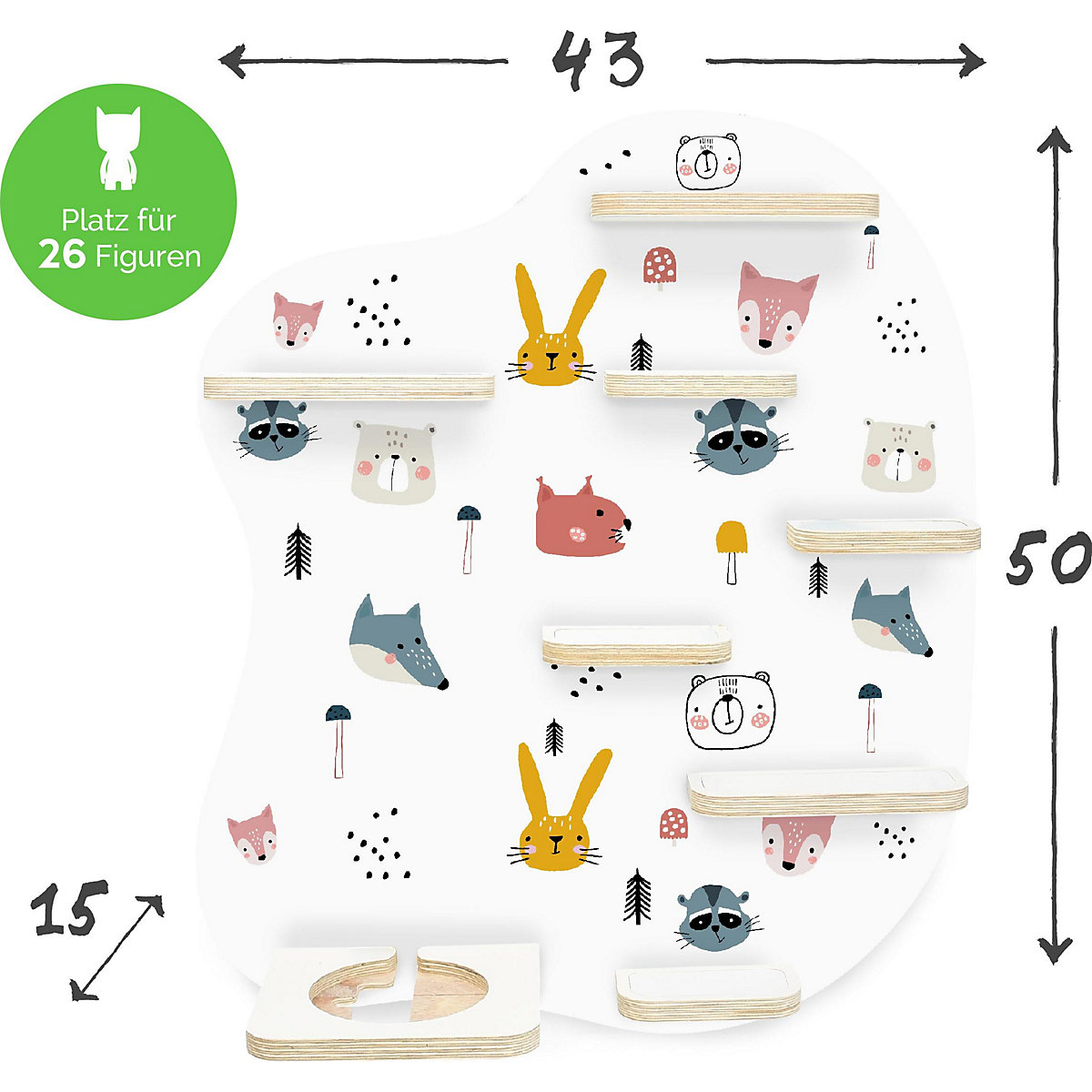 Regal für Musikbox Funny animals - geeignet für Toniebox