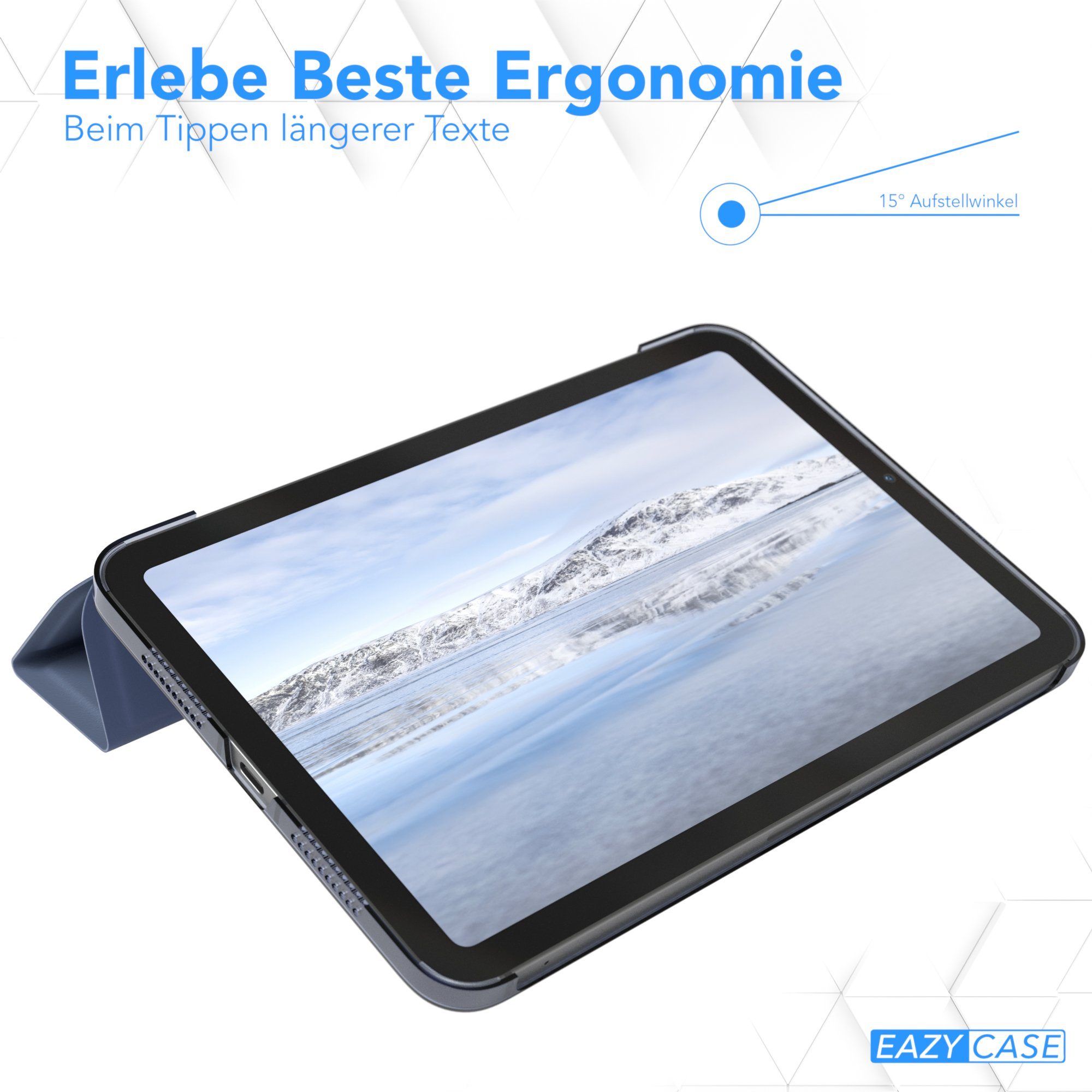 EAZY CASE Tablet-Hülle Smart Case für Apple iPad Mini 6. Gen. (2021) 8,3 Zoll, Schutzhülle mit Sleep Wake Up Funktion Anti-Kratz Case Blau Lavendel