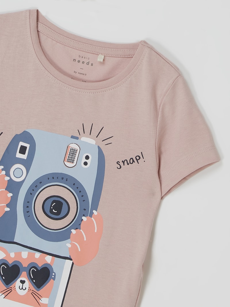 T-Shirt mit Glitter-Effekt Modell 'Veen' in marineblau