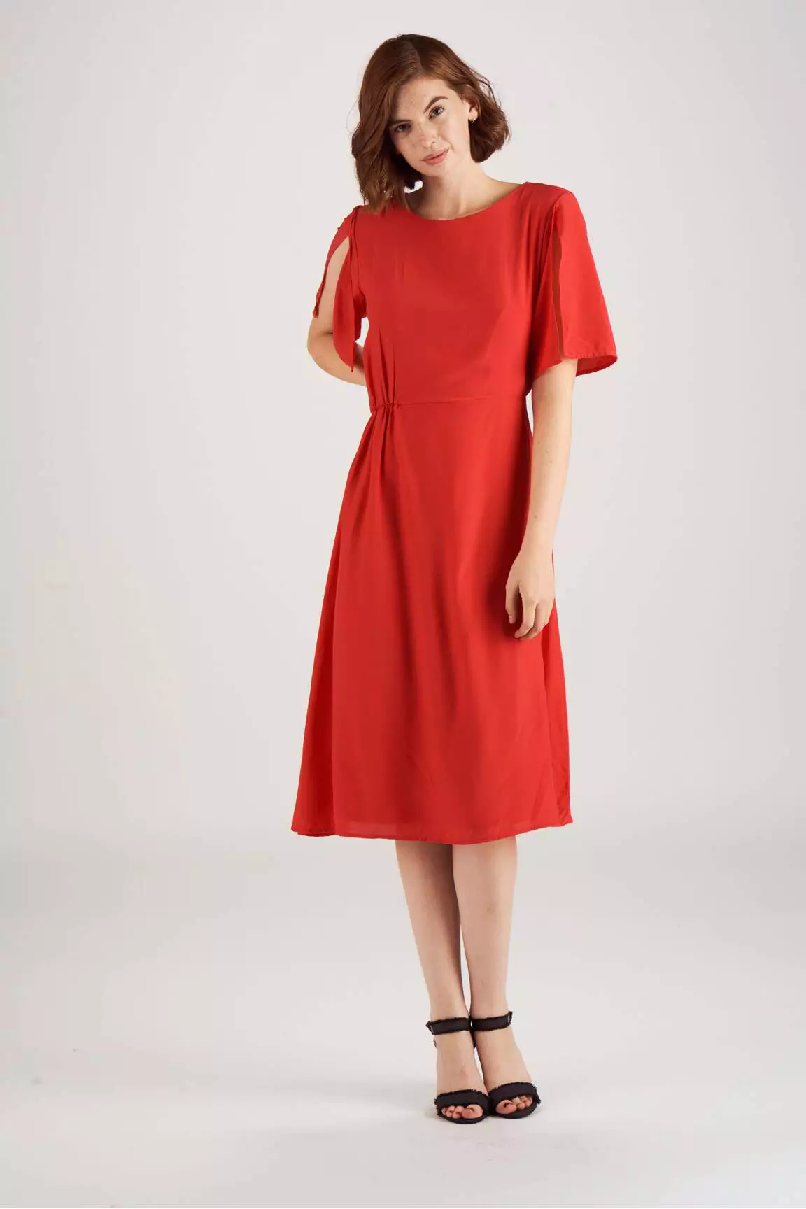 Vila Robes Mi Longues Femme couleur rouge