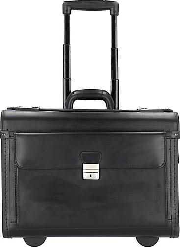 Alassio 2-Rollen Pilotenkoffer Leder 48 cm Laptopfach
