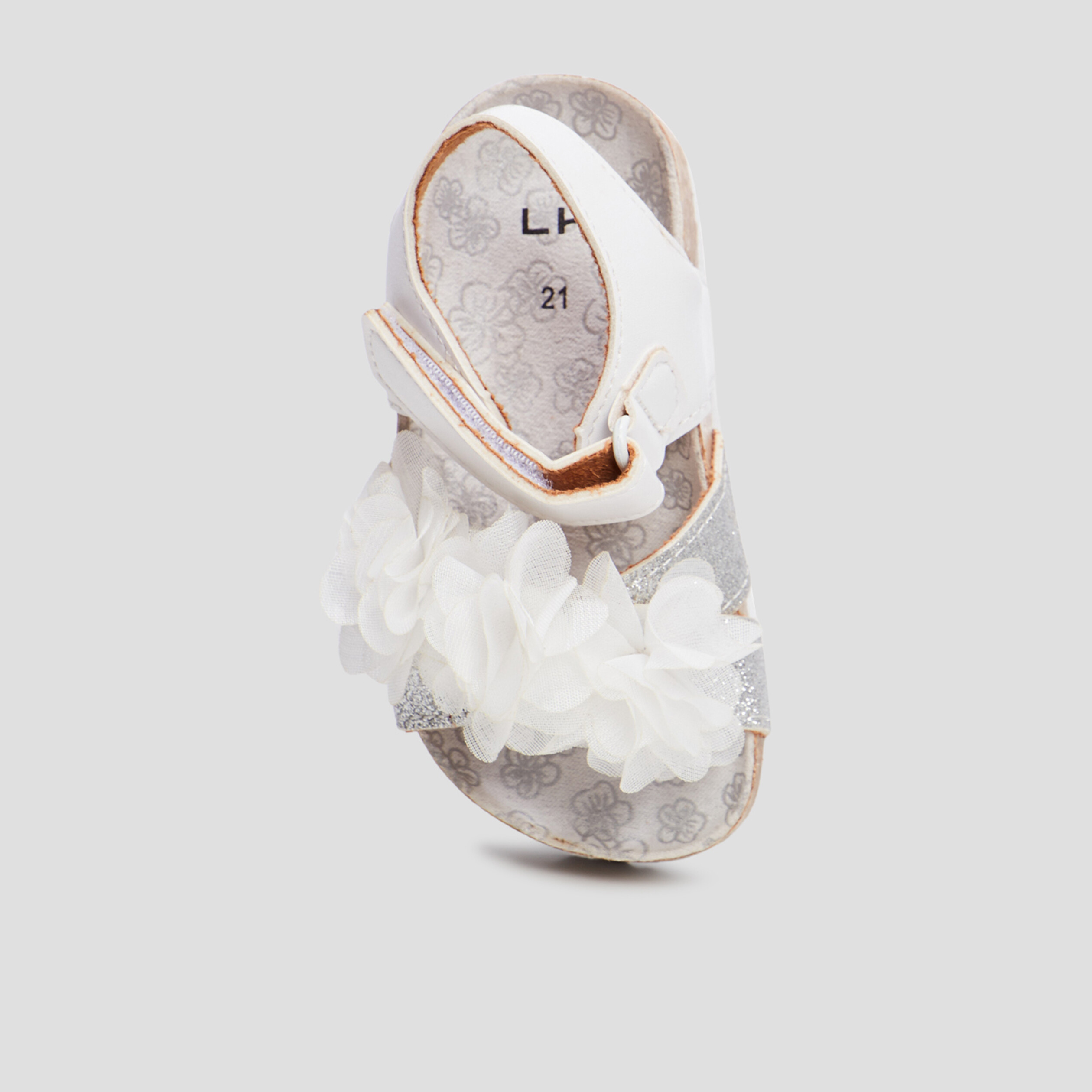 Sandales à scratchs blanc bébé fille | La Halle