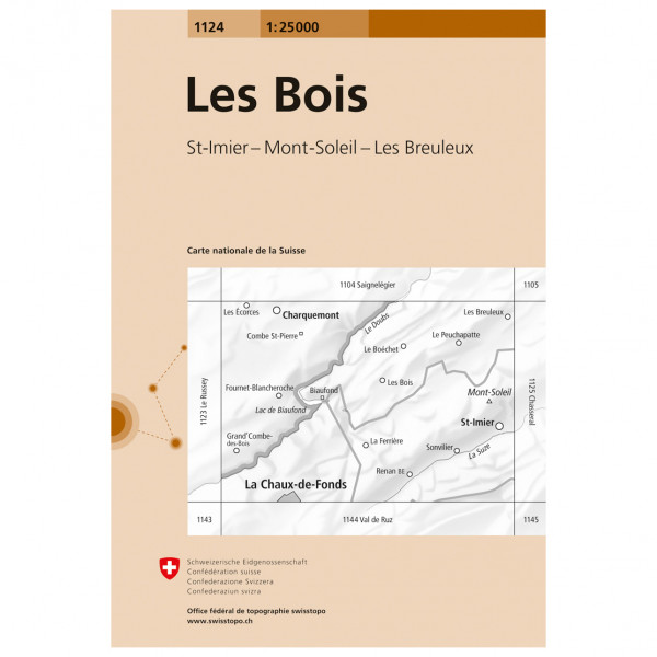 Swisstopo - 1124 Les Bois - Wanderkarte