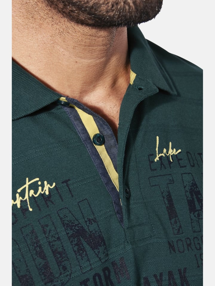 Jan Vanderstorm Langarm-Poloshirt MAKSE in dunkelgrün günstig kaufen