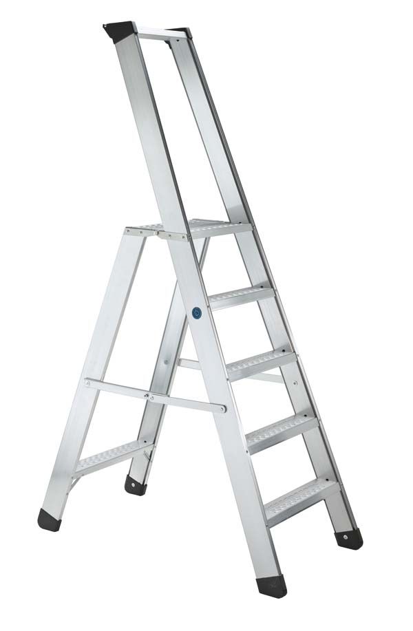 Escalera Zarges 40493 Z500 Seventec RC con plataforma, de un solo lado, 3 peldaños, incl. plataforma