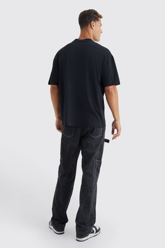 Tall Oversize T-Shirt mit Moto Racing Print