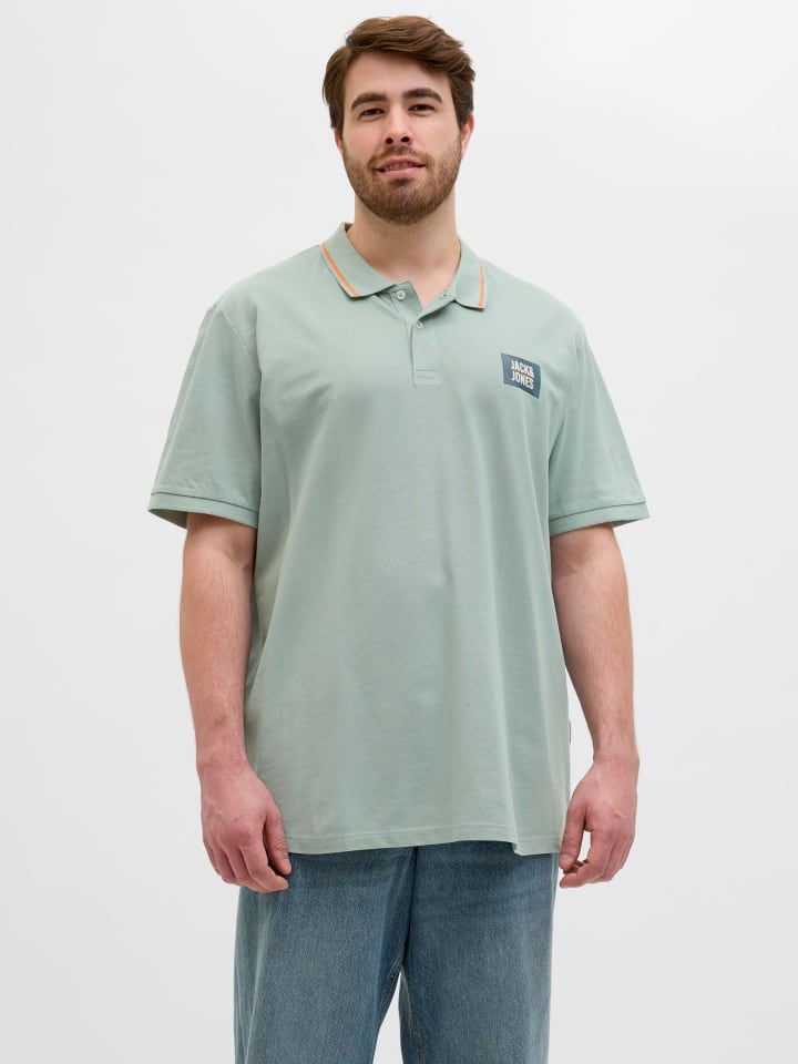 JACK & JONES PLUS Poloshirt in Iceberg Green günstig kaufen