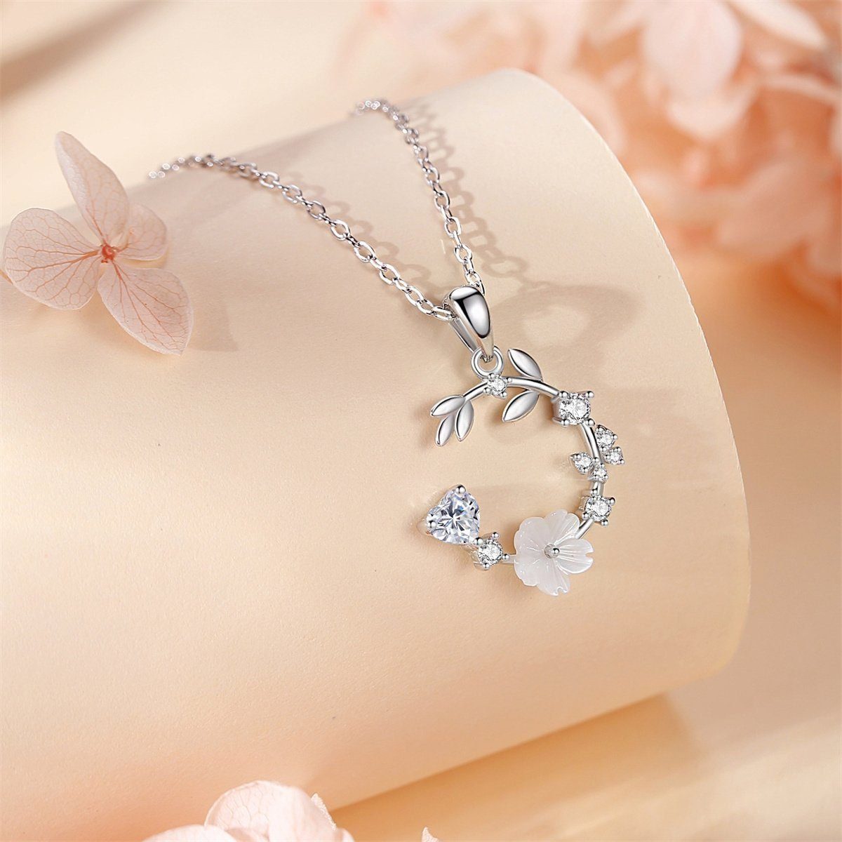 LENBEST Anhänger Charm-Ketten-Set 925 Silber Anhänger Schmetterling Girlande Halskette, 1-tlg.