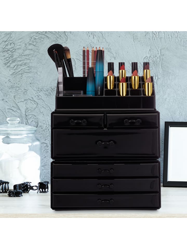 relaxdays Kosmetikorganizer in Schwarz günstig kaufen onesize