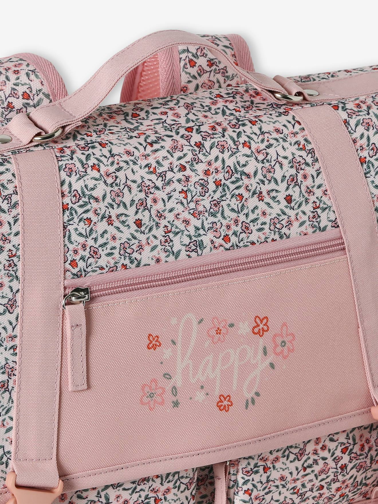 Cartable + trousse fleurie 