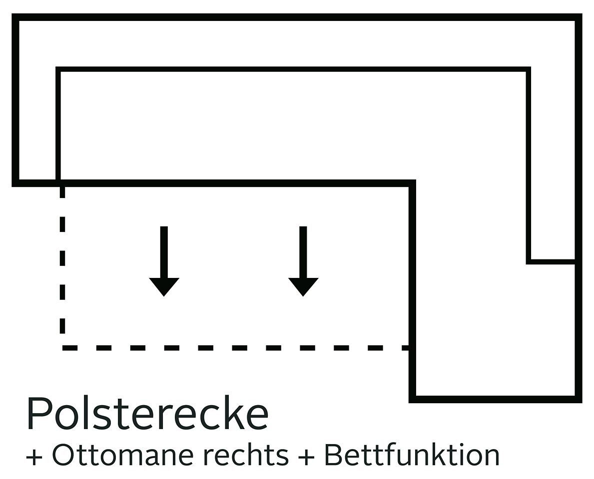COTTA Ecksofa Leandra, wahlweise mit Bettfunktion und Bettkasten