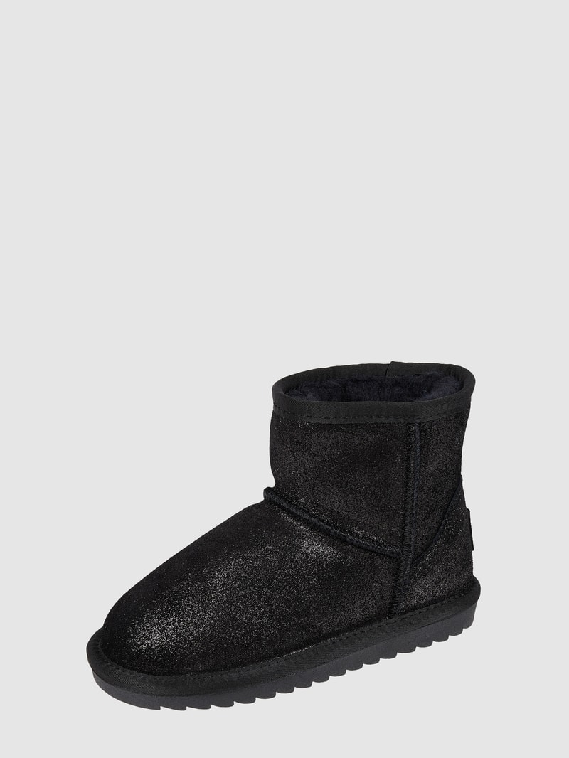 Boots aus Veloursleder in schwarz