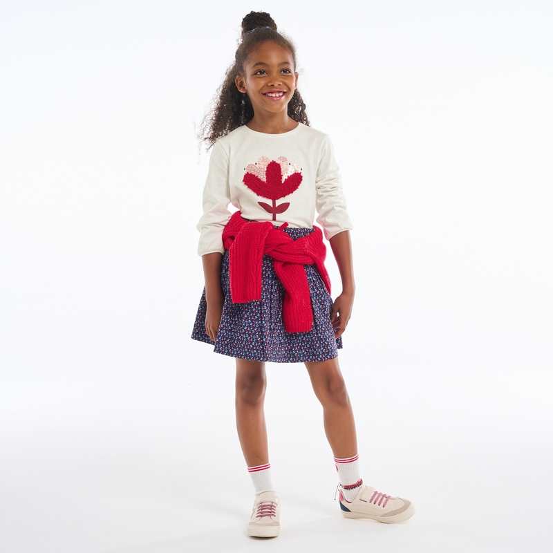 T-shirt à motif fleuri rose fille
