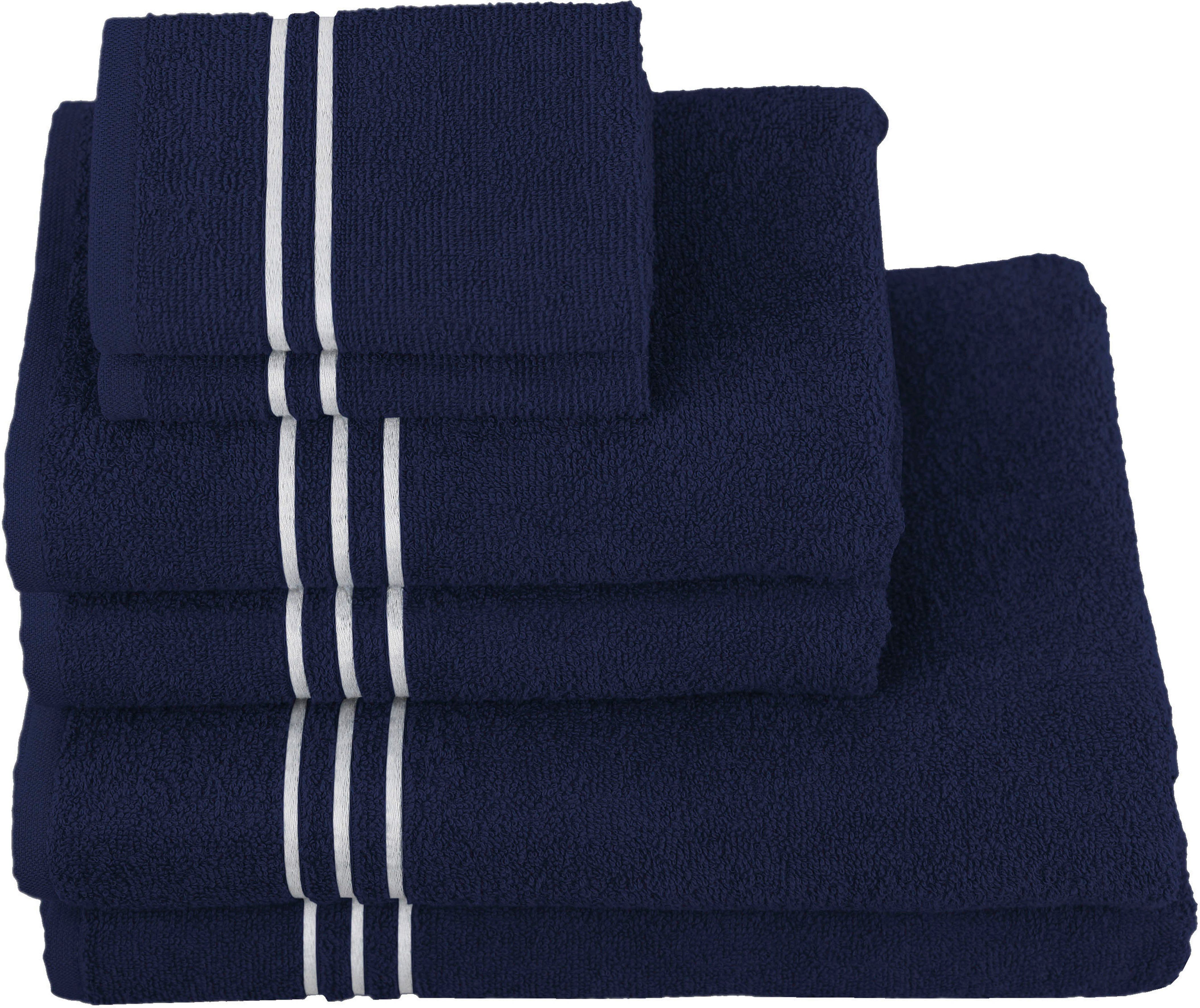 KangaROOS Handtuch Set Dalia, Walkfrottier, (Set, 6-tlg), mit Streifenbordüre, einfarbiges Handtuch-Set aus 100% Baumwolle
