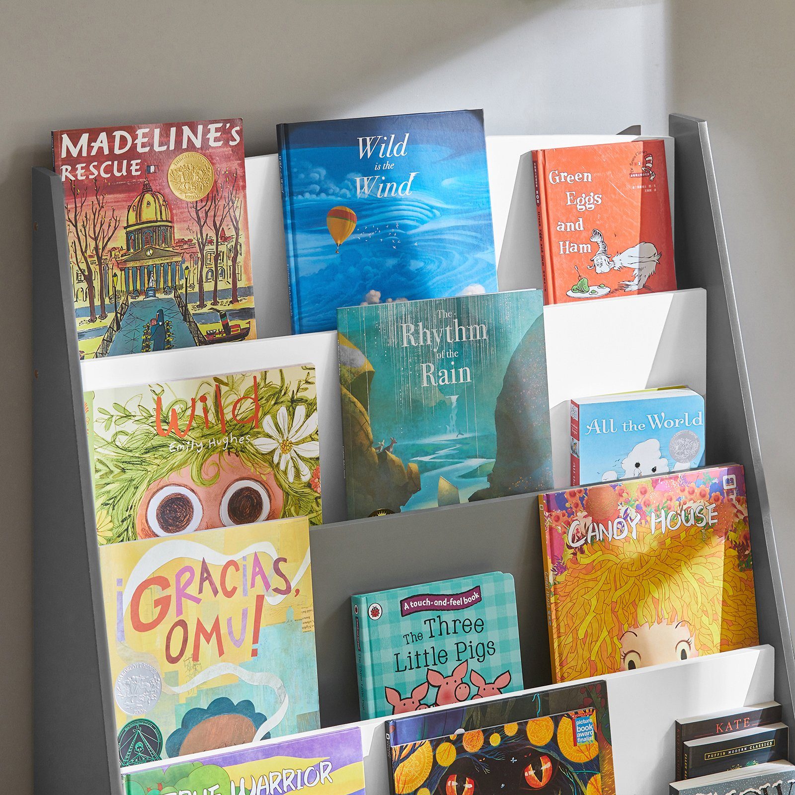SoBuy Bücherregal KMB32, Kinder Bücherregal Kinderregal Zeitungsständer mit 4 Ablagefächern