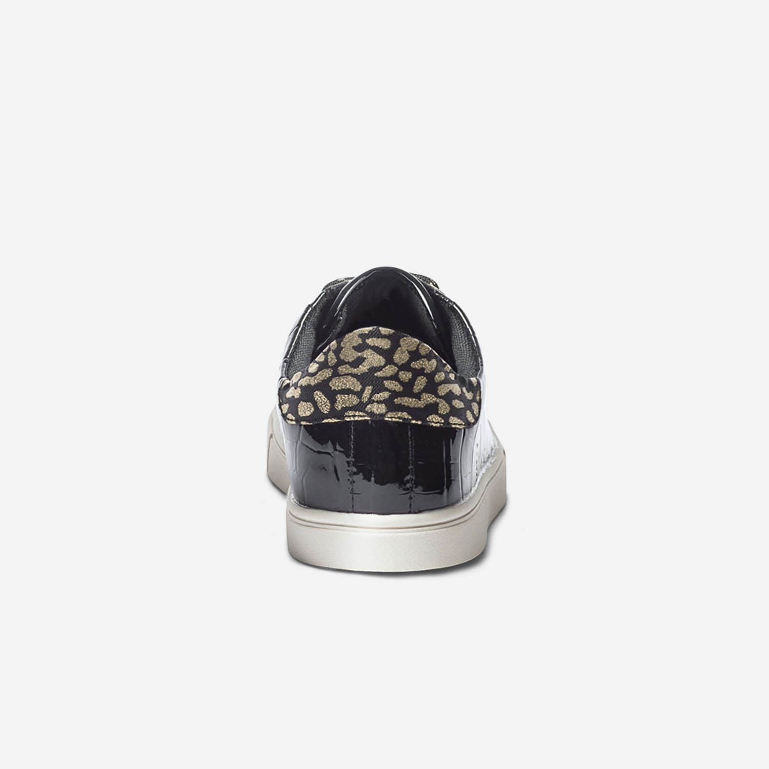 Tennis noire vernie embossé croco