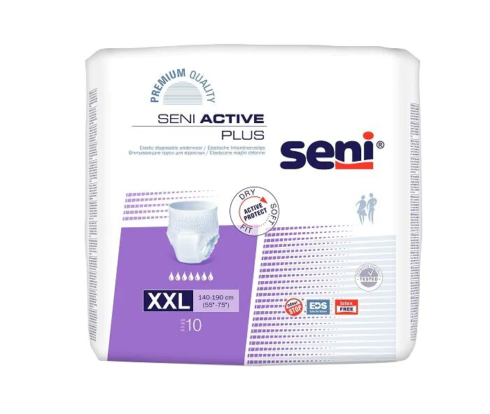Seni Active Plus XXL, elastične upijajuće gaćice, 140-190 cm, veličine xx-Large