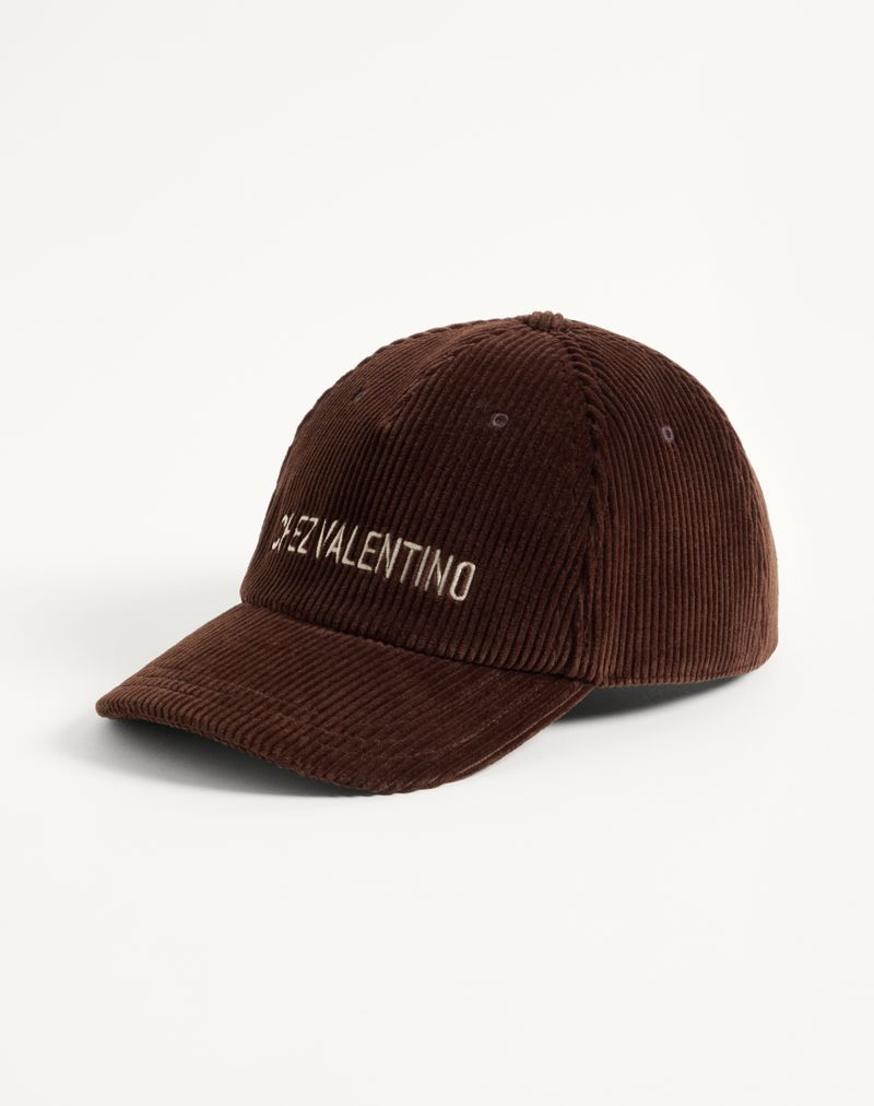 Boné de beisebol de veludo com bordado Chez Valentino