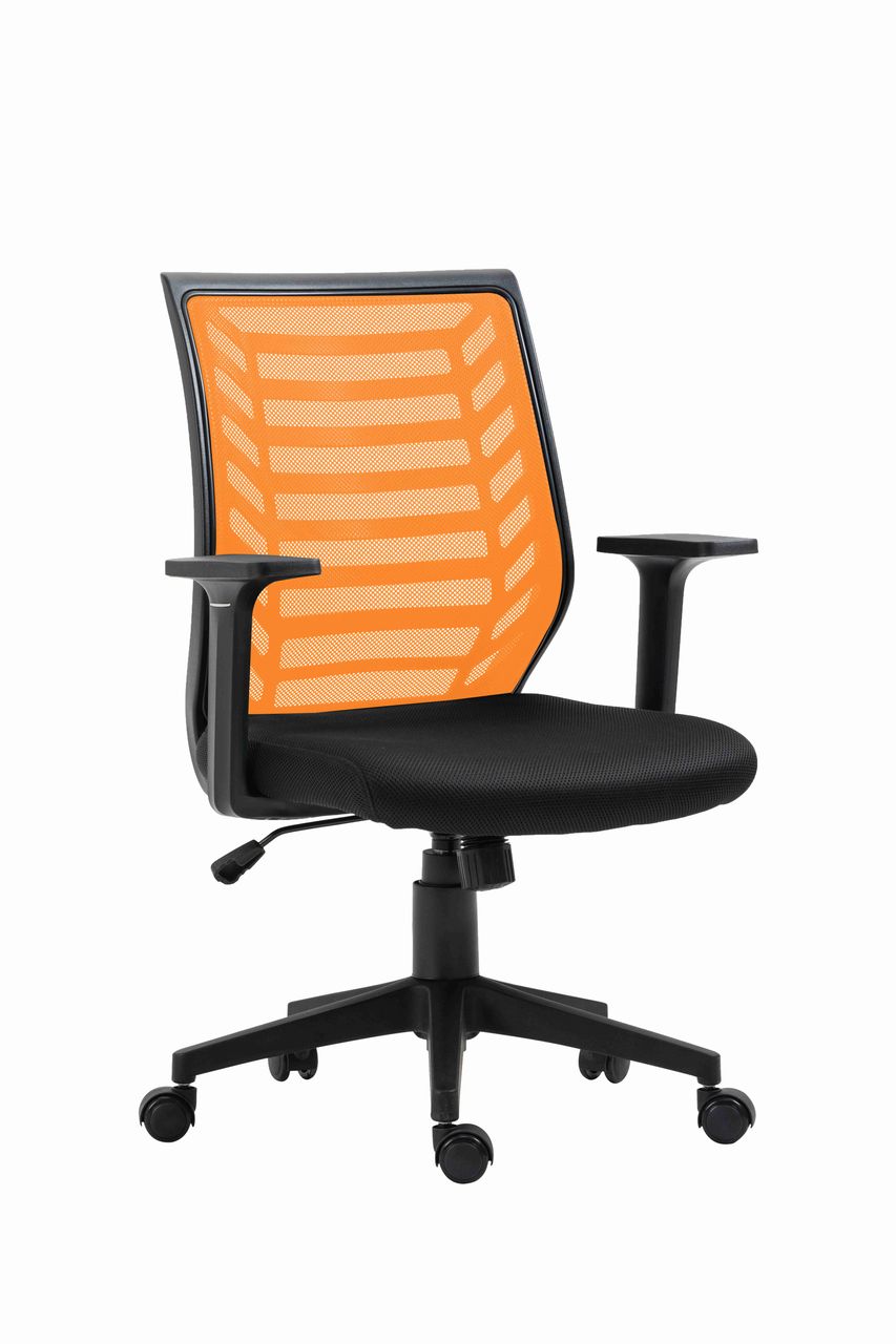 FEMO höhenverstellbarer Drehstuhl FM-2507 Mesh schwarz/orange