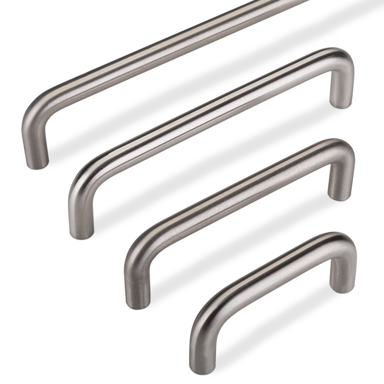 SO-TECH® Möbelgriff Bügelgriff BG03e echt Edelstahl BA 64 - 320 mm - incl. Schrauben, Griff Schrankgriff Schubladengriff - incl. Schrauben