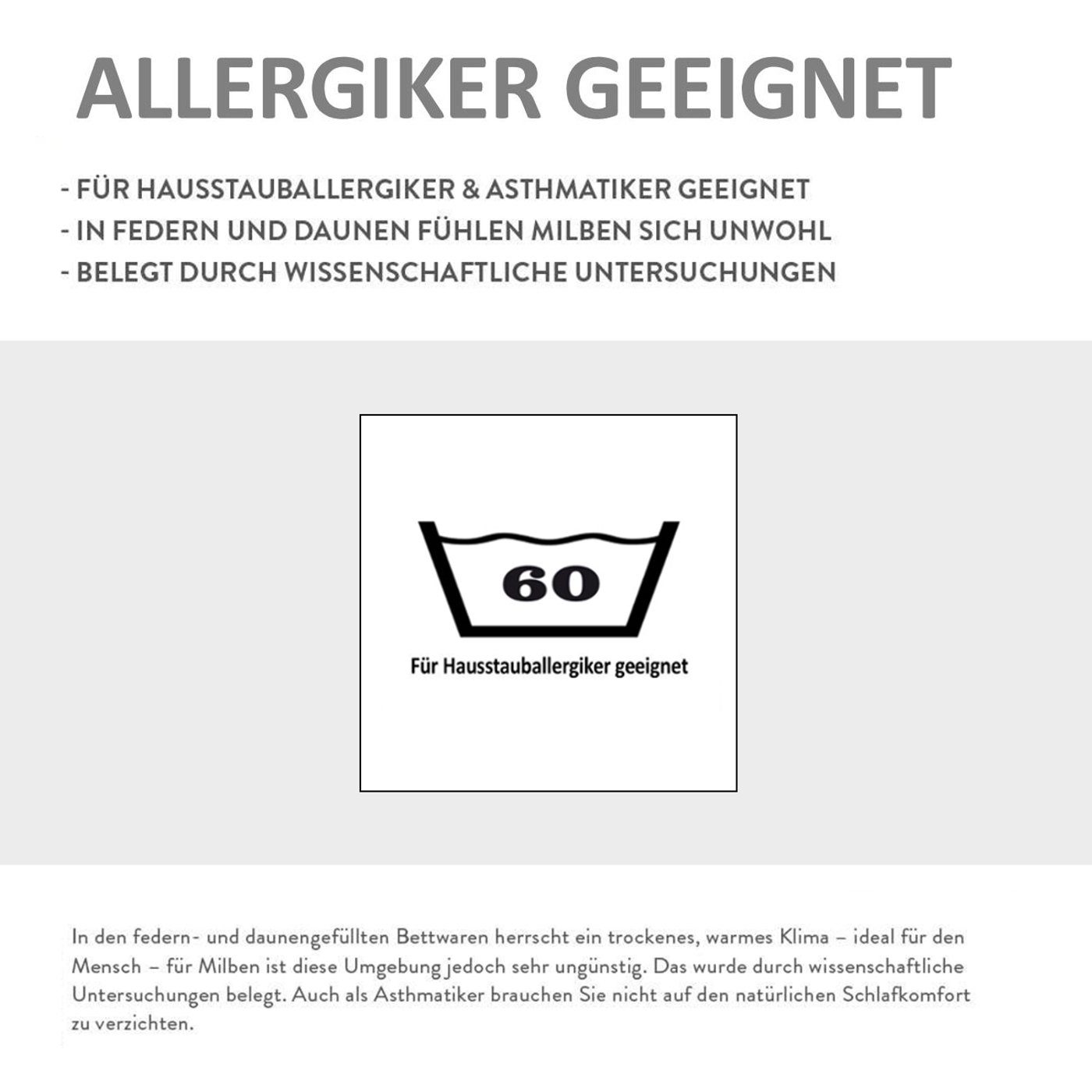 Daunenkissen Kopfkissen 100% sibirische Daunen 720g extra weich prall dick 80x80, Bettenhaus Breuer, Füllung: 100% Daunen, Bezug: 100% Baumwolle, Seitenschläfer, Rückenschläfer, Bauchschläfer, hergestellt in Deutschland