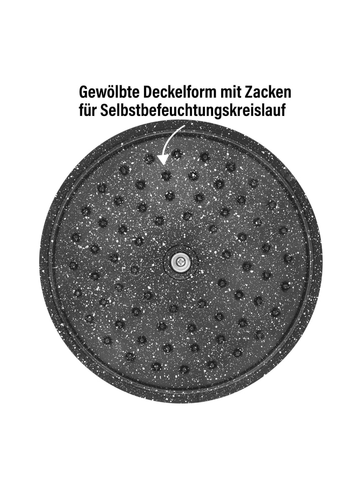 Stoneline Cocotte Bräter Rund 20 cm | mit Deckel in Schwarz günstig kaufen Ø 20 cm