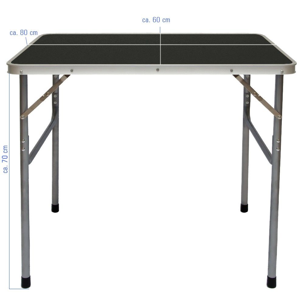 AMANKA 80x60 Anthrazit Aluminium Campingtisch