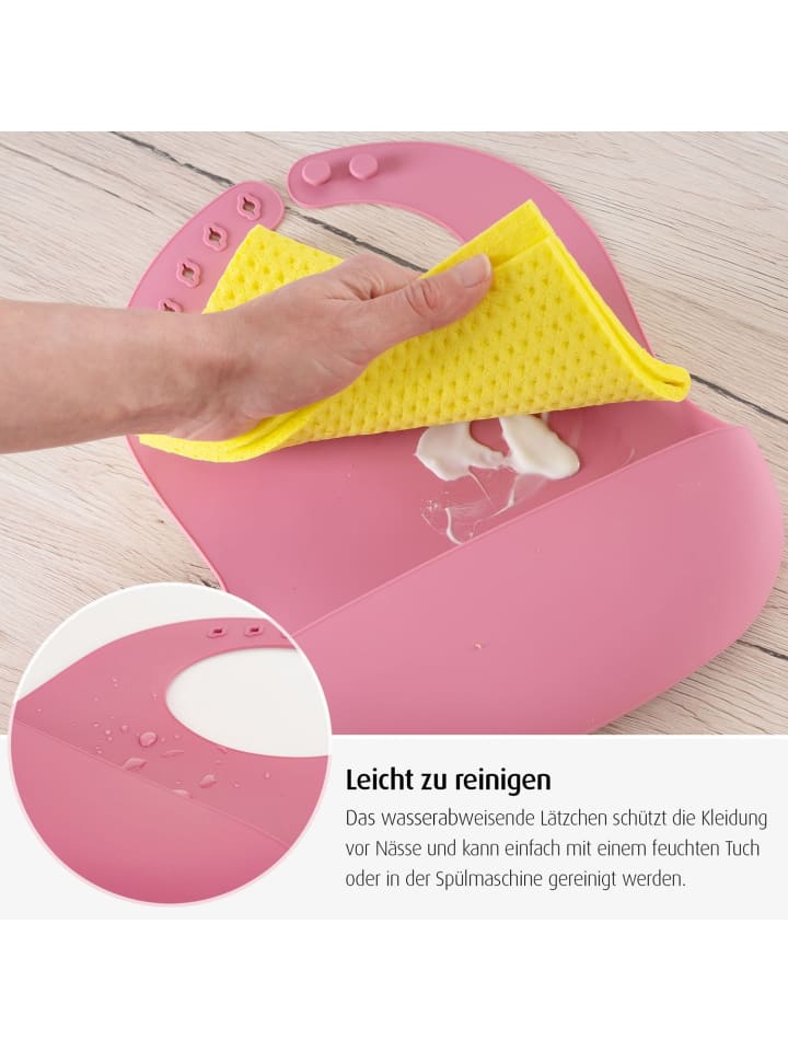 Reer Eat'n Tidy Silikon-Lätzchen in Rosa ab 3 Monate günstig kaufen onesize