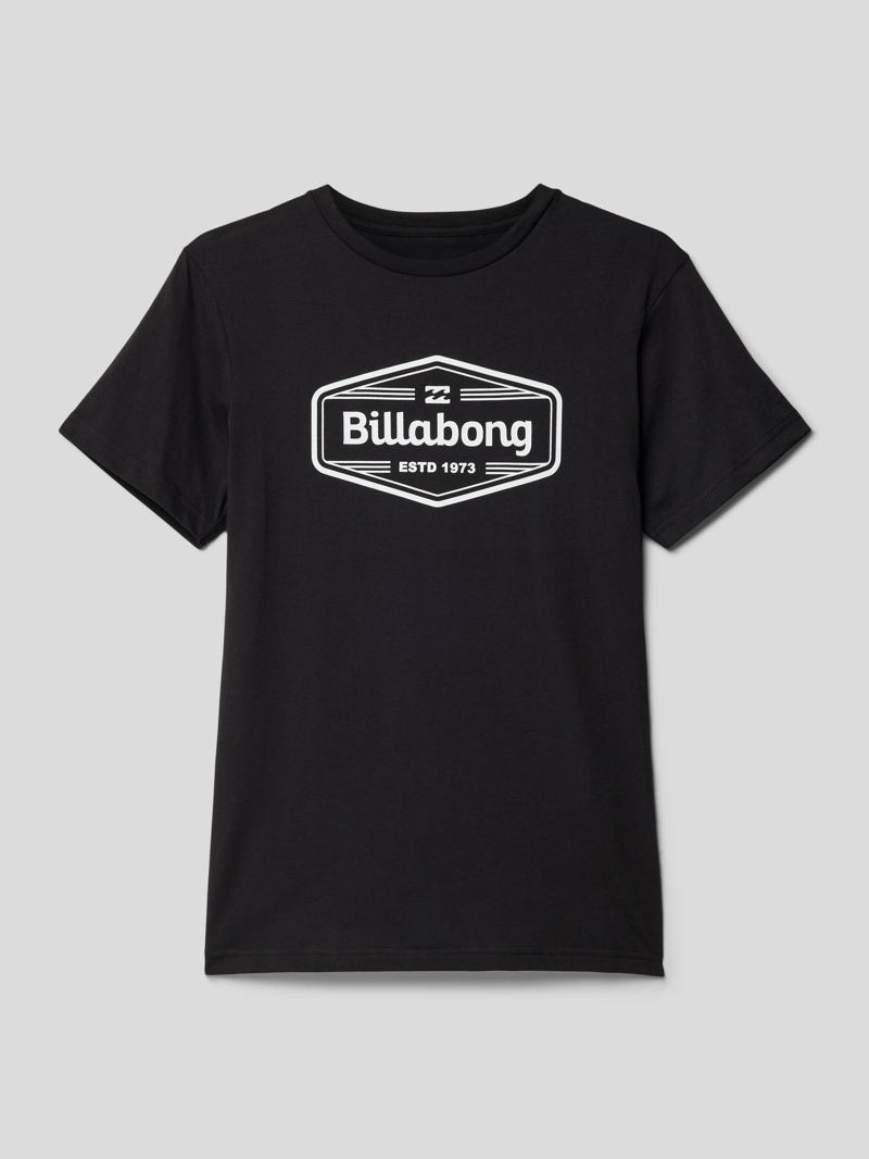 T-Shirt mit Label-Print in schwarz