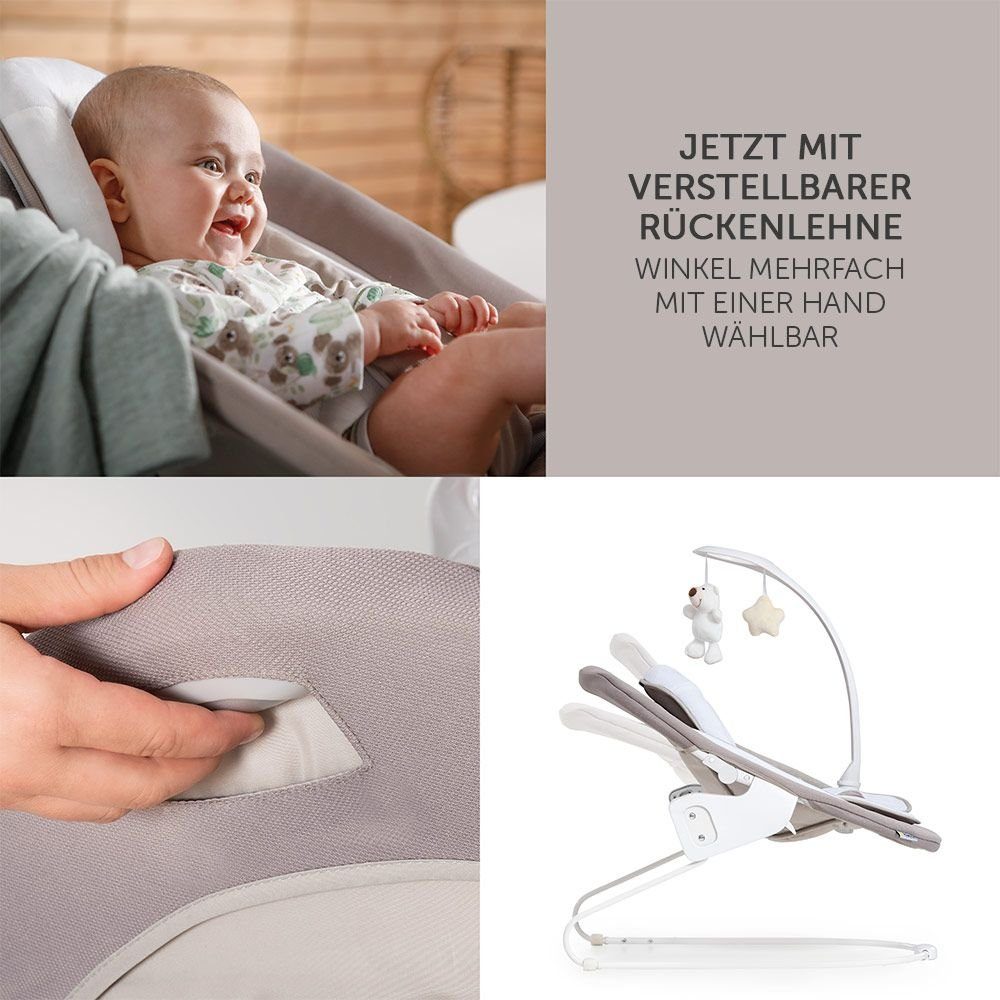 Hauck Hochstuhl Alpha Plus Natur - Newborn Set (Set, 4 St), Holz Babystuhl ab Geburt inkl. Aufsatz für Neugeborene & Sitzauflage