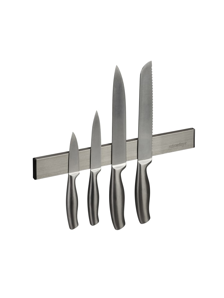 relaxdays Magnetleiste in Silber/ Schwarz - (B)30 x (H)4 x (T)1 cm günstig kaufen onesize