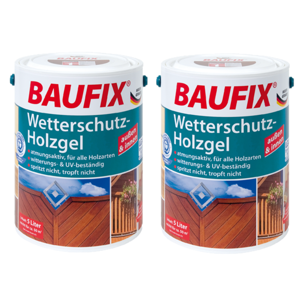 Baufix Wetterschutz-Holzgel Lärche 2er-Set