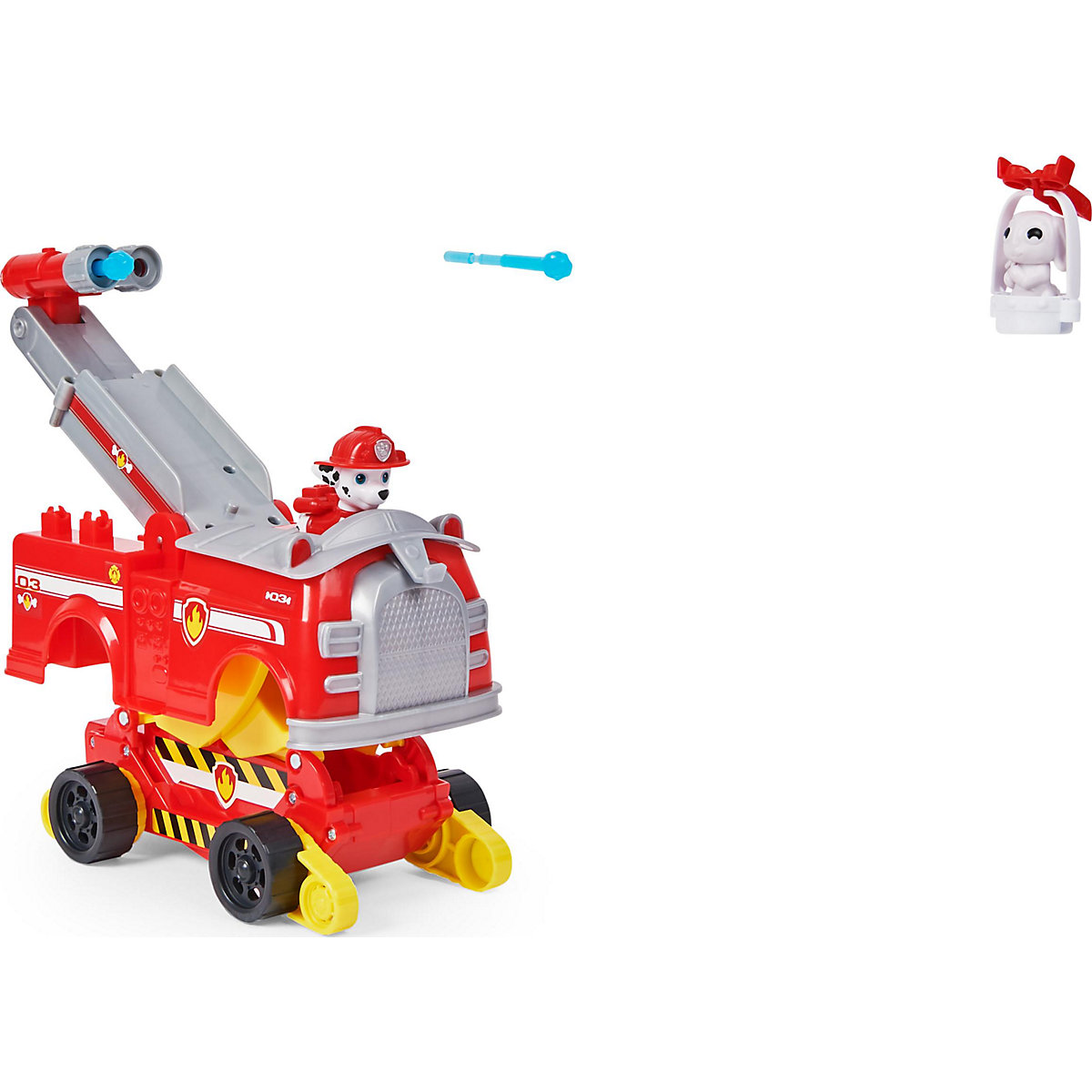 Paw Patrol Marshalls Rise and Rescue verwandelbares Spielzeugauto mit Actionfiguren und Zubehör, ab 3 Jahren, Polizeifahrzeug, Kinderspielzeug