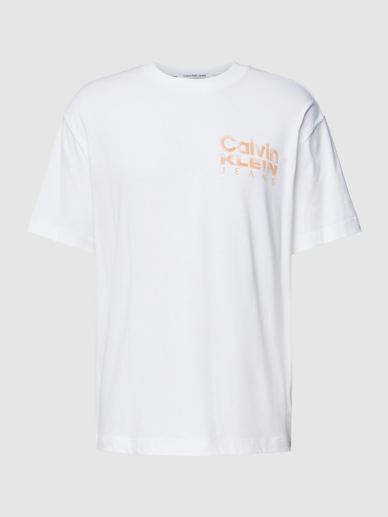T-Shirt mit Rundhalsausschnitt Modell 'BOLD COLOR INSTITUTIONAL' in weiß