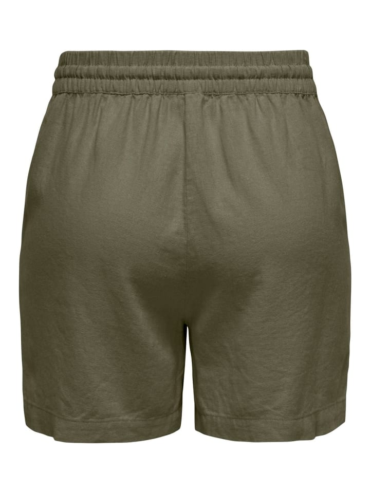 JACQUELINE de YONG Shorts Hohe Taille loose Fit Elastische Taille Kordelzug in Olive günstig kaufen