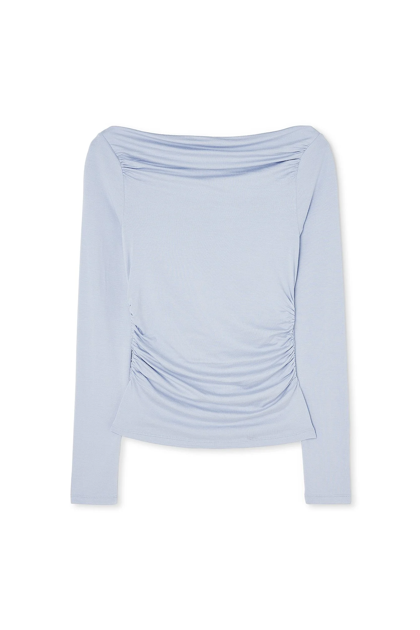 Soft Line Draped Long Sleeve Top