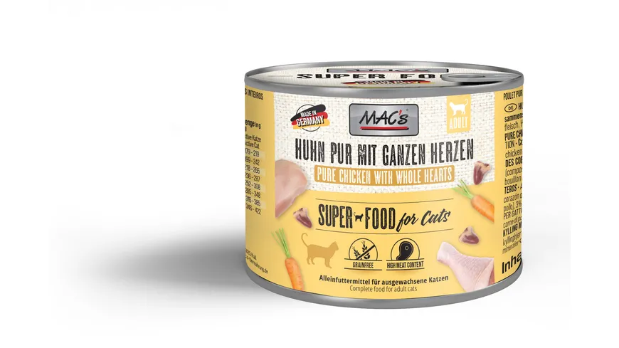 MAC's CAT Katzennassfutter Huhn PUR mit ganzen Herzen 200 g