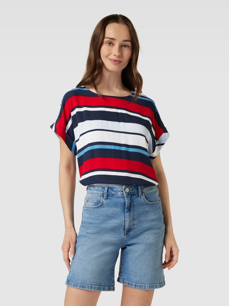 Blusenshirt mit Streifenmuster in dunkelblau