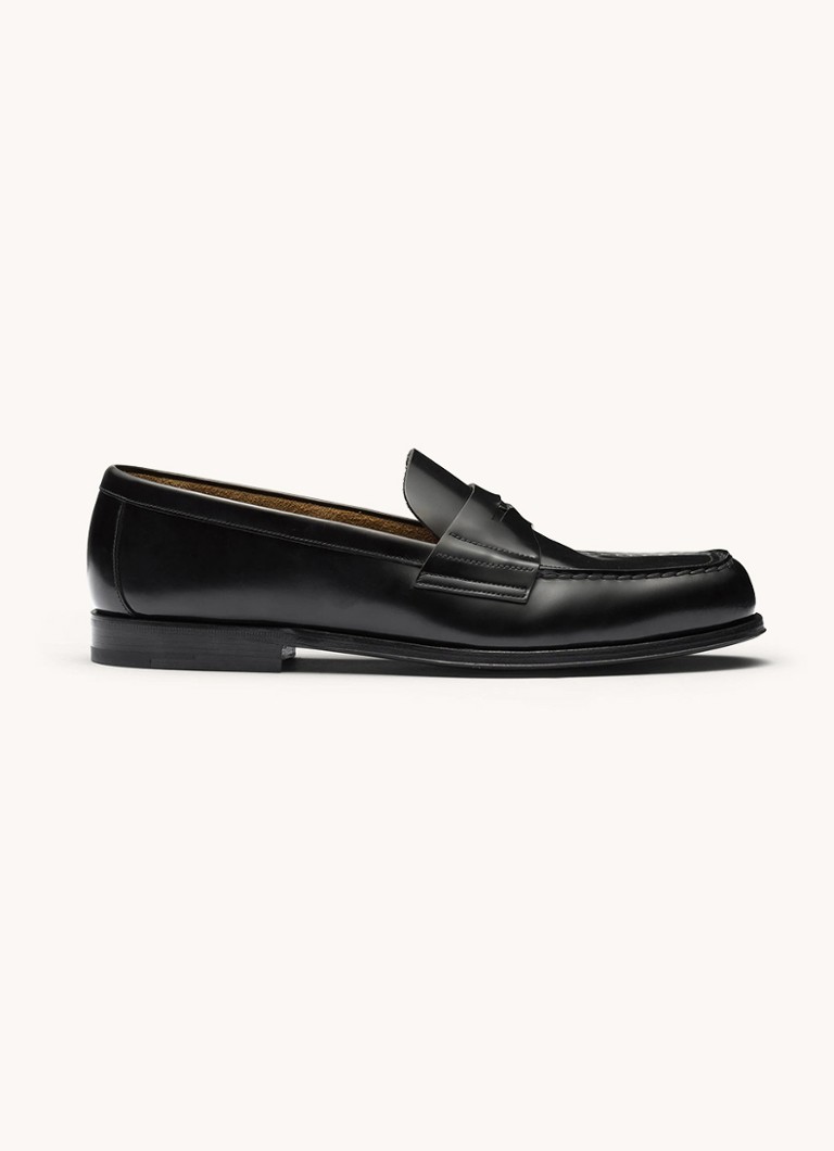 Prada leather loafer with logo